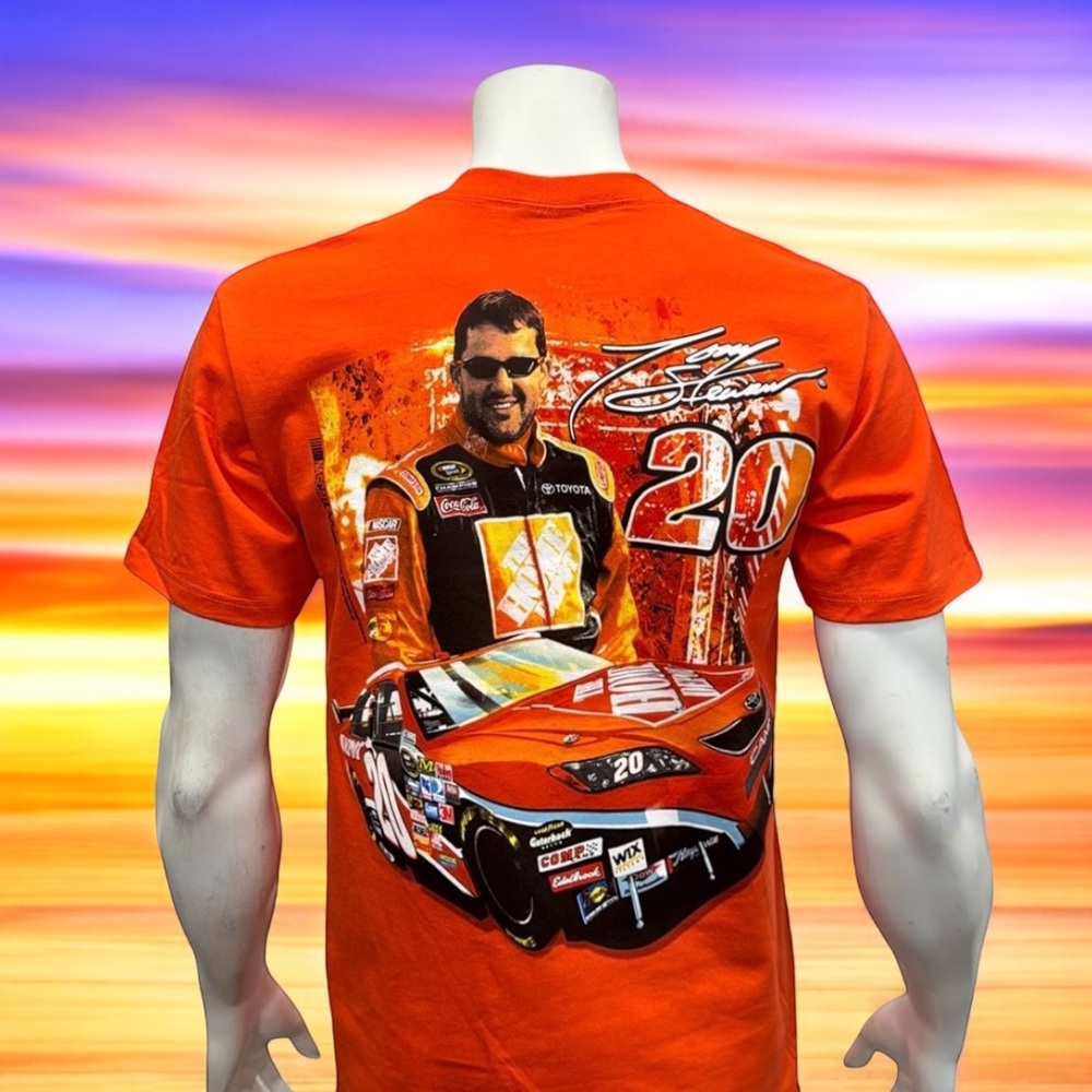 Vintage Y2K NASCAR Tony Stewart Home Depot #20 Double Sided Graphic T-Shirt MD